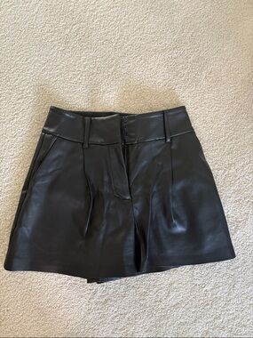 Express Black Faux Leather High-Waist Shorts